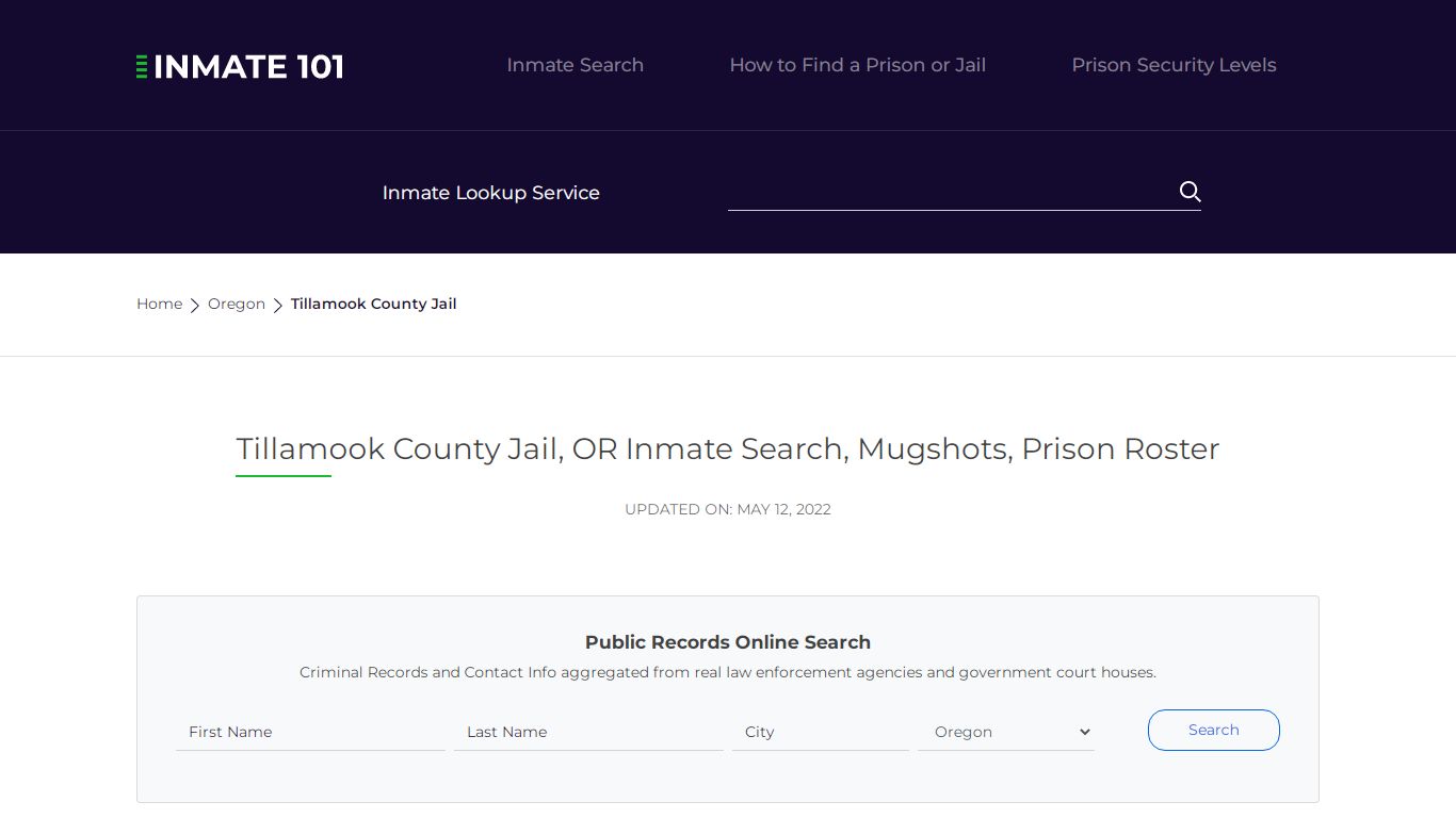 Tillamook County Jail, OR Inmate Search, Mugshots, Prison ...